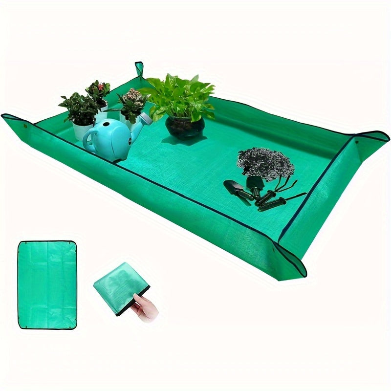 Large Waterproof Planting Mat for Indoor Transplantation Foldable Succulent Gardening Green
