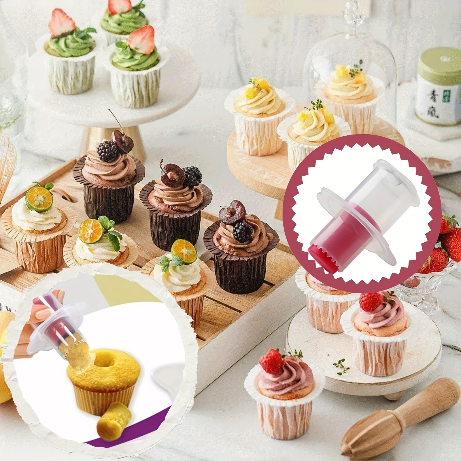 Cupcake Corer Food-Safe Plastic Baking Tool for Filling and Decorating