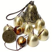 Copper Alloy Wind Chimes with 6 Bells for Garden and Home Decor