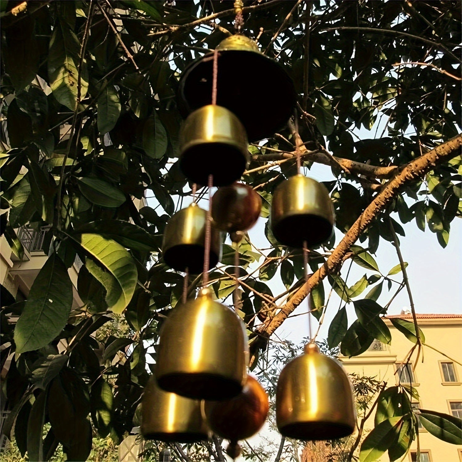 Copper Alloy Wind Chimes with 6 Bells for Garden and Home Decor