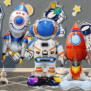 3-Piece Cartoon Rocket Astronaut Balloons for Party Decorations for Birthdays Weddings and More