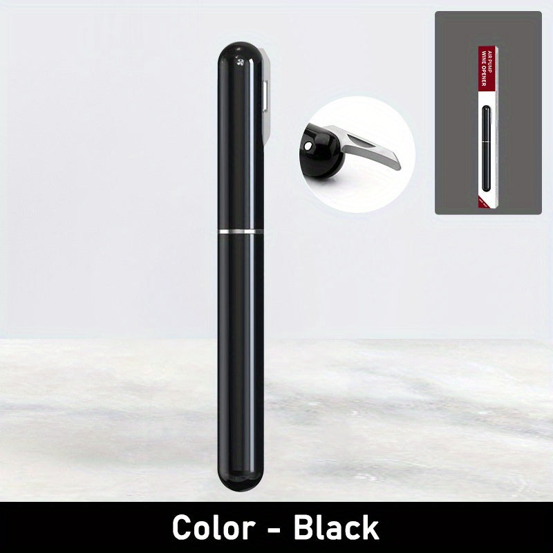 Electric Wine Opener with Foil Cutter Portable Battery Operated Black Red