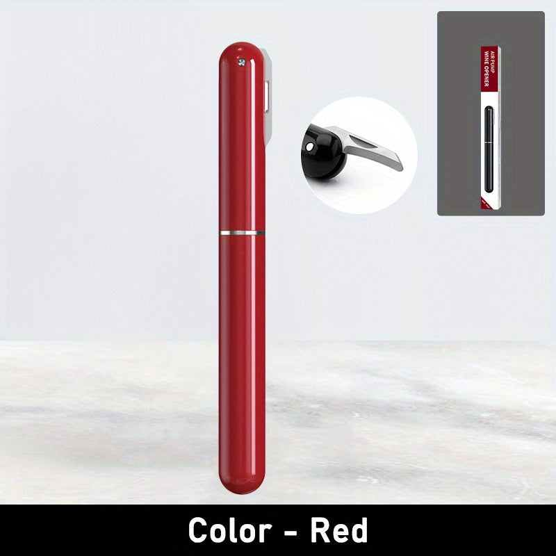 Electric Wine Opener with Foil Cutter Portable Battery Operated Black Red