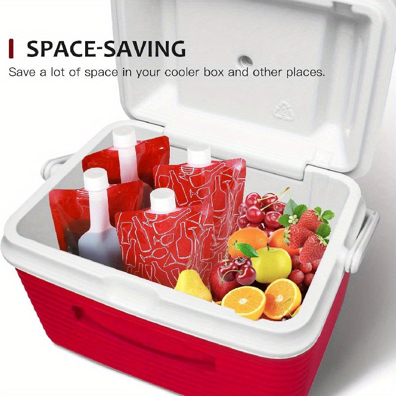 Reusable Wine Bottle Bags Set of 2 or 4 Collapsible Leak-Proof Flask Holders for Travel Camping