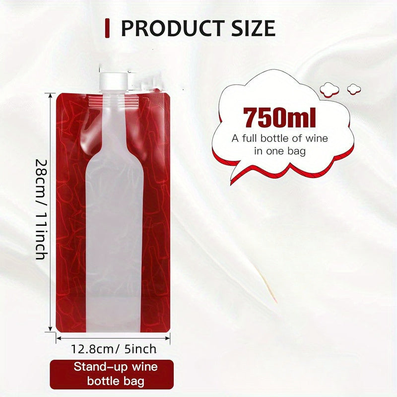 Reusable Wine Bottle Bags Set of 2 or 4 Collapsible Leak-Proof Flask Holders for Travel Camping