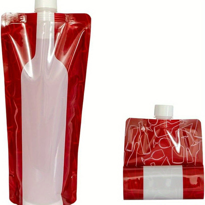 Reusable Wine Bottle Bags Set of 2 or 4 Collapsible Leak-Proof Flask Holders for Travel Camping