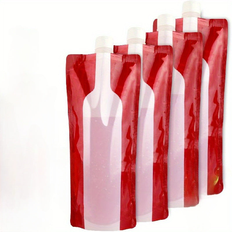 Reusable Wine Bottle Bags Set of 2 or 4 Collapsible Leak-Proof Flask Holders for Travel Camping