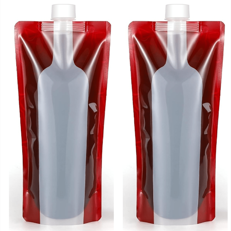 Reusable Wine Bottle Bags Set of 2 or 4 Collapsible Leak-Proof Flask Holders for Travel Camping