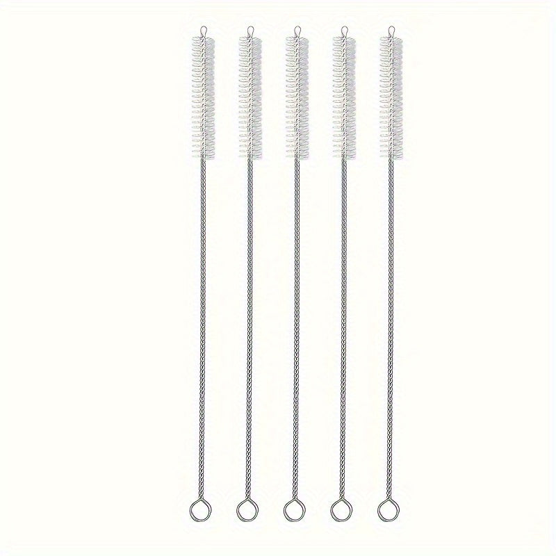 Stainless Steel Straw Brushes Set for Glass Silicone Metal Straws Cleaning