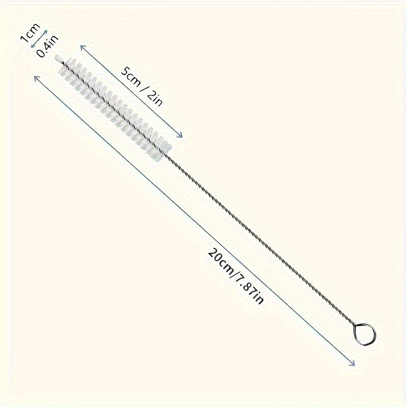 Stainless Steel Straw Brushes Set for Glass Silicone Metal Straws Cleaning