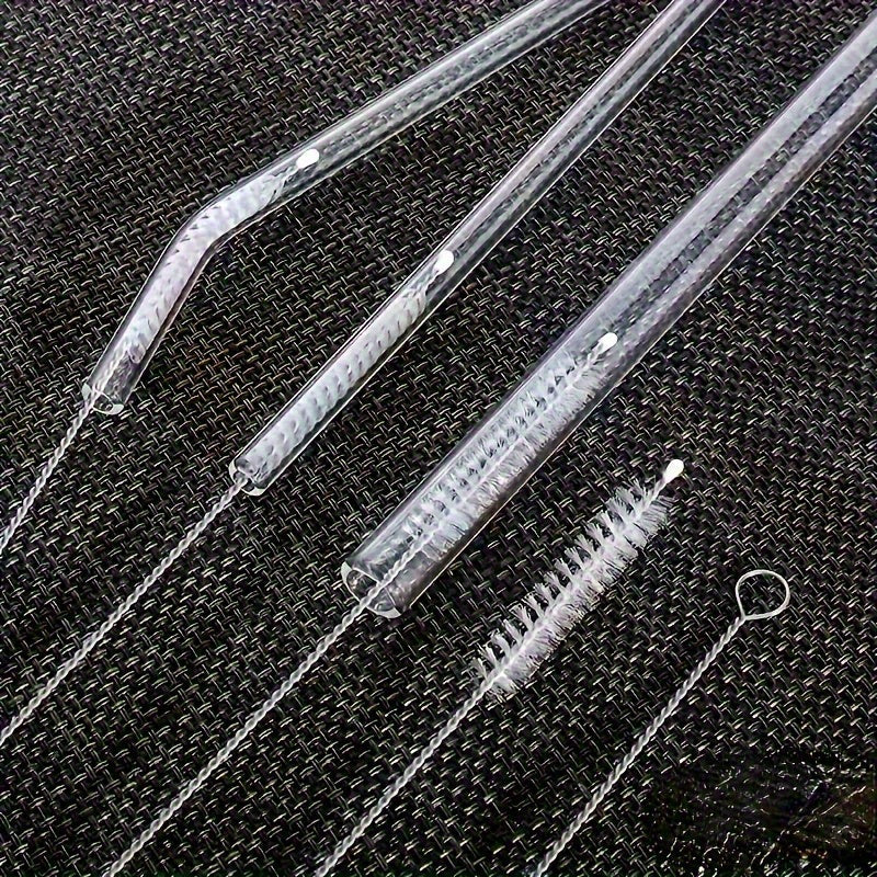 Stainless Steel Straw Brushes Set for Glass Silicone Metal Straws Cleaning