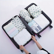 7-Piece Polyester Travel Organizer Bags Set for Luggage Sorting and Clothes Storage