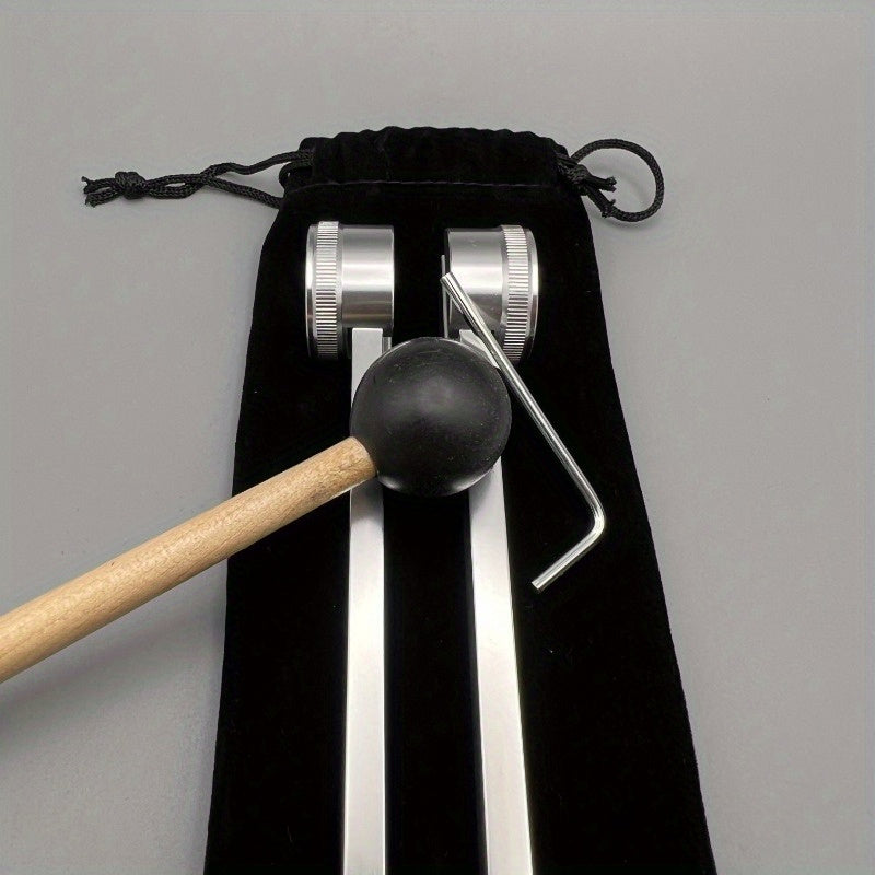 128Hz Tuning Fork with Mallet and Cloth Bag for Yoga Healing Meditation Ear Massage