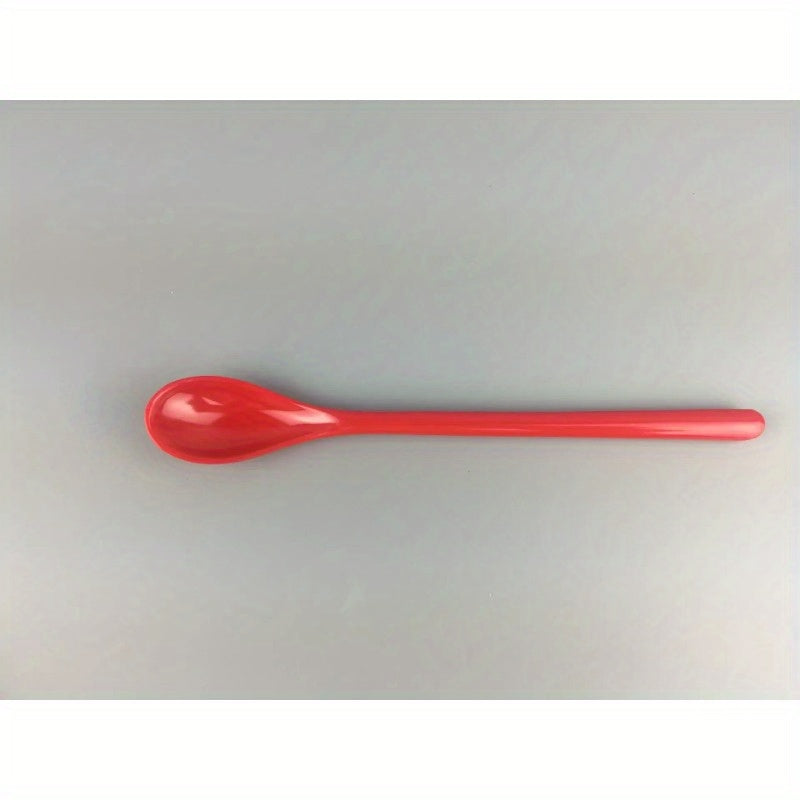 Rang-barang plastmass uzun tutqichli qahva qoshiq Melamin zanglamas po'lat aralashtirish uchun idish