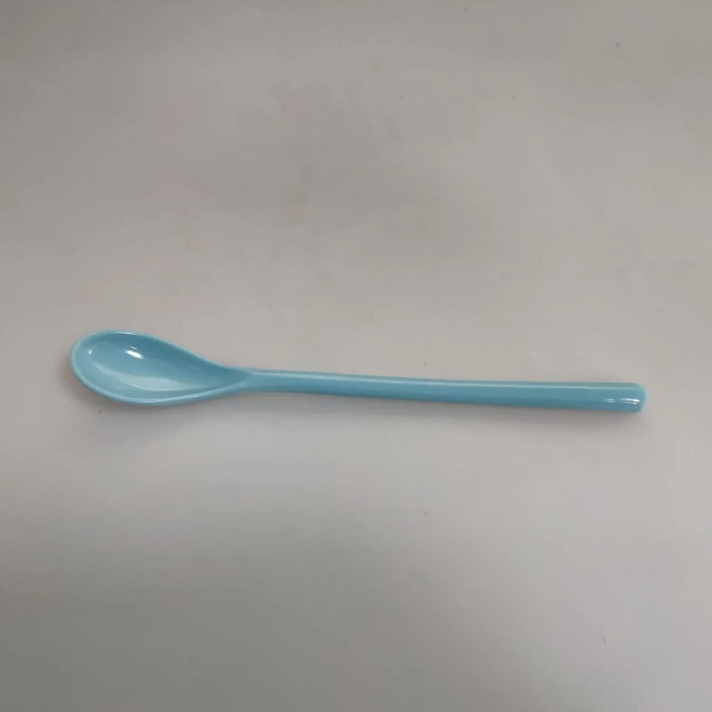 Rang-barang plastmass uzun tutqichli qahva qoshiq Melamin zanglamas po'lat aralashtirish uchun idish