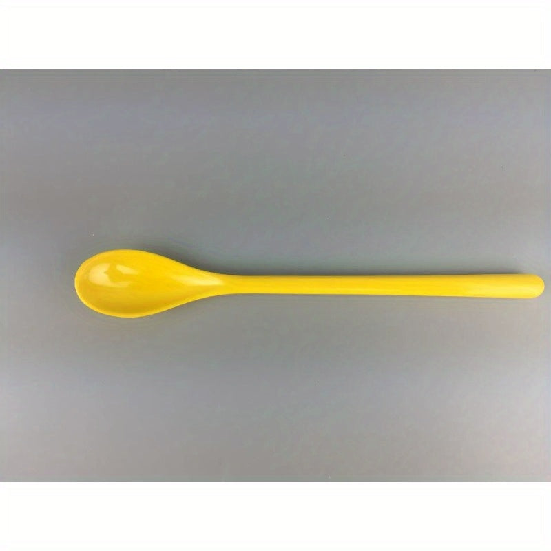 Rang-barang plastmass uzun tutqichli qahva qoshiq Melamin zanglamas po'lat aralashtirish uchun idish