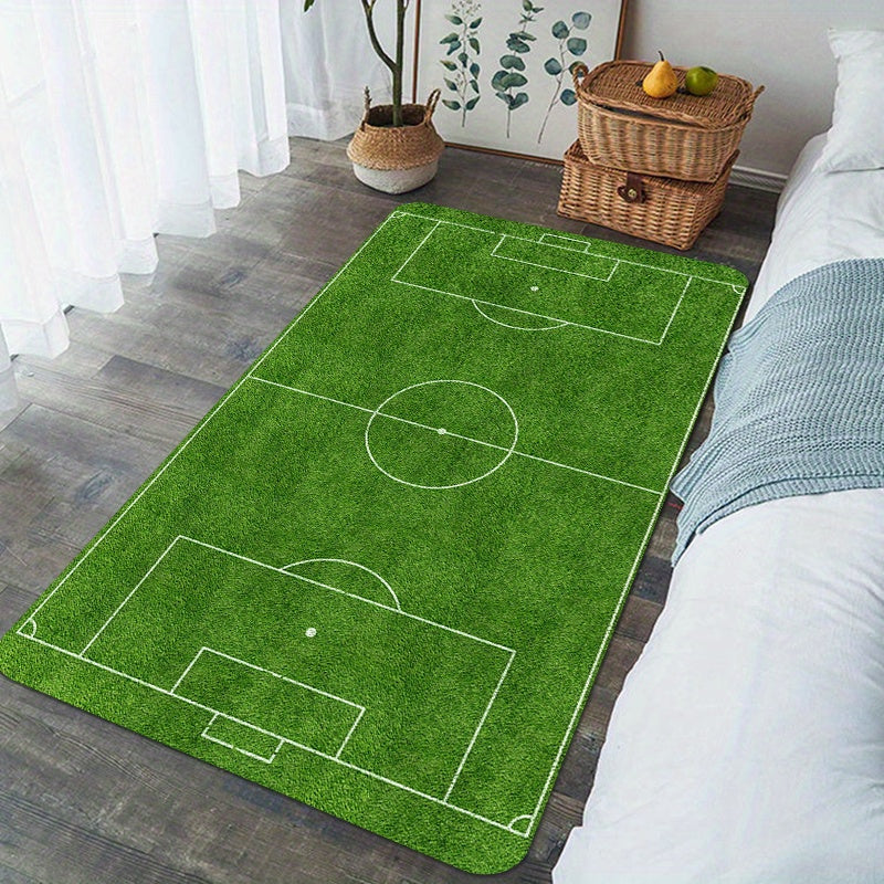 Thickened Soccer Field Area Rug Large Play Mat Non-Slip Floor Carpet for Living Room Bedroom