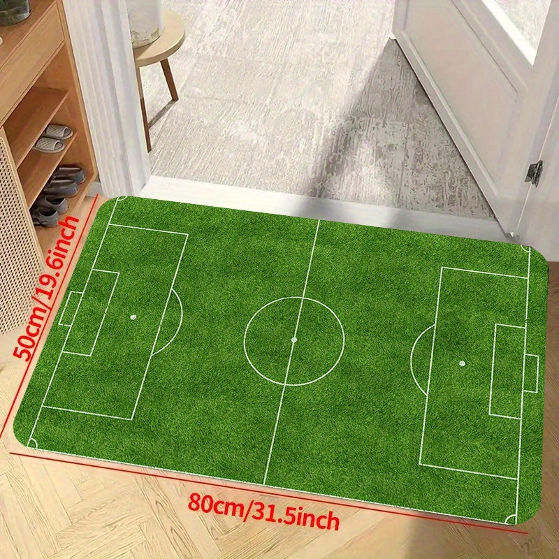 Thickened Soccer Field Area Rug Large Play Mat Non-Slip Floor Carpet for Living Room Bedroom