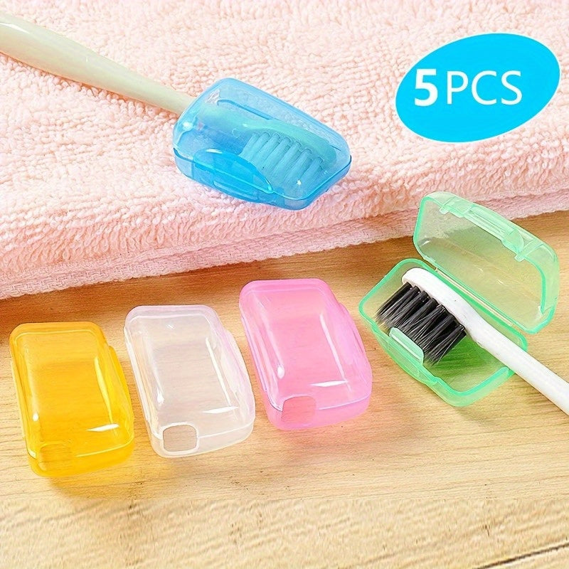 5Pcs Portable Toothbrush Cases Plastic Travel Organizer Durable Protectors