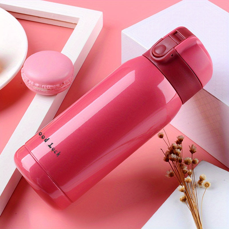 Botella de agua de acero inoxidable aislante con correa de transporte, taza de viaje a prueba de fugas