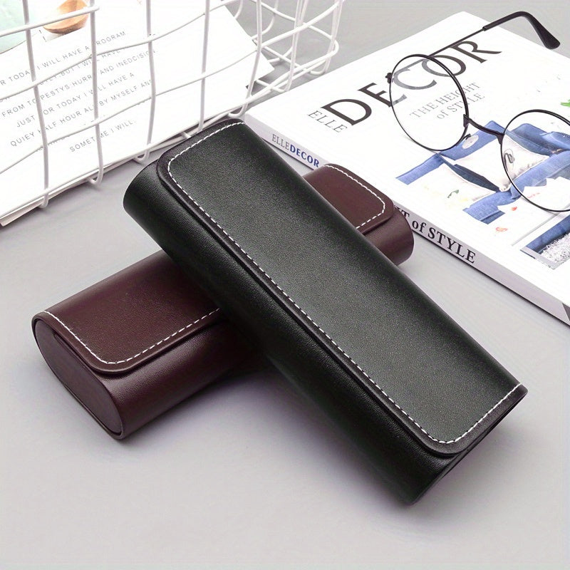 Handmade PU Glasses Case for Myopia and Sunglasses Portable Eyewear Storage