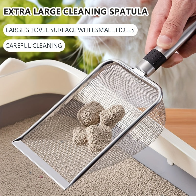 Stainless Steel Cat Litter Scoop with Fine Mesh Non-Stick Surface Easy to Clean
