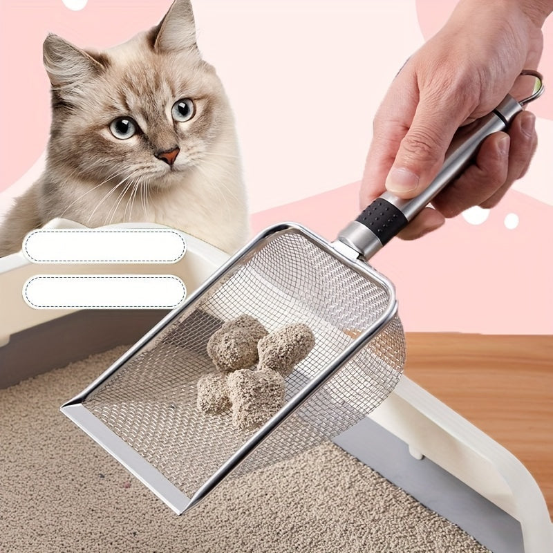 Stainless Steel Cat Litter Scoop with Fine Mesh Non-Stick Surface Easy to Clean
