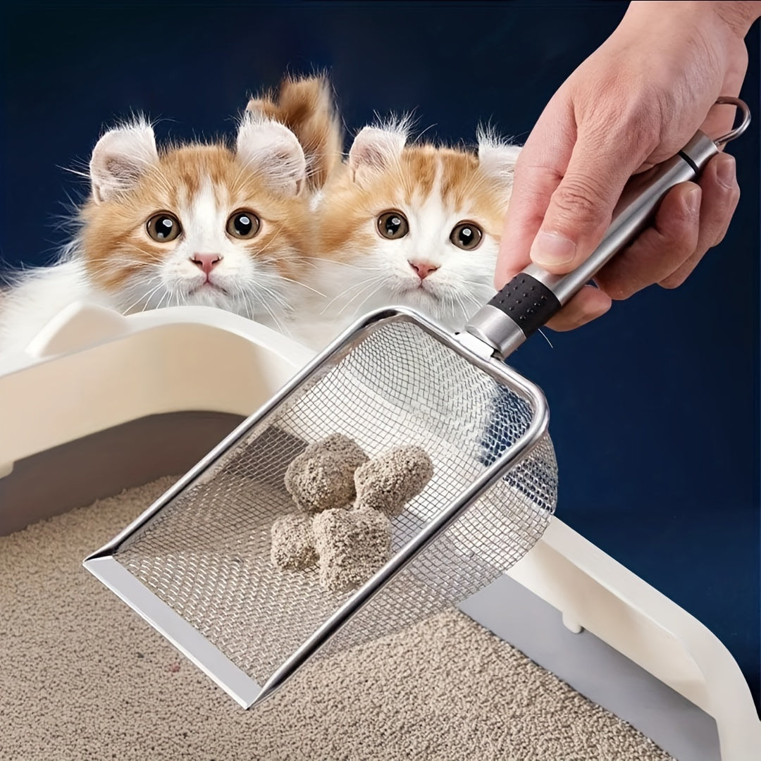Stainless Steel Cat Litter Scoop with Fine Mesh Non-Stick Surface Easy to Clean