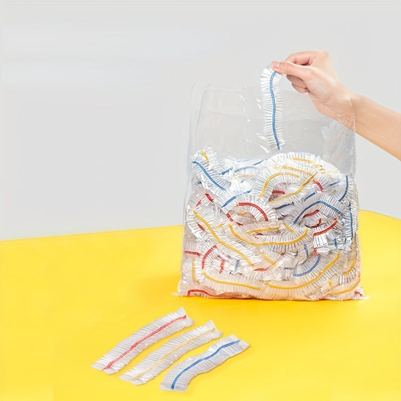 Juego de 50 protectores de silicona reutilizables para tazones con banda elástica para sobras y almacenamiento