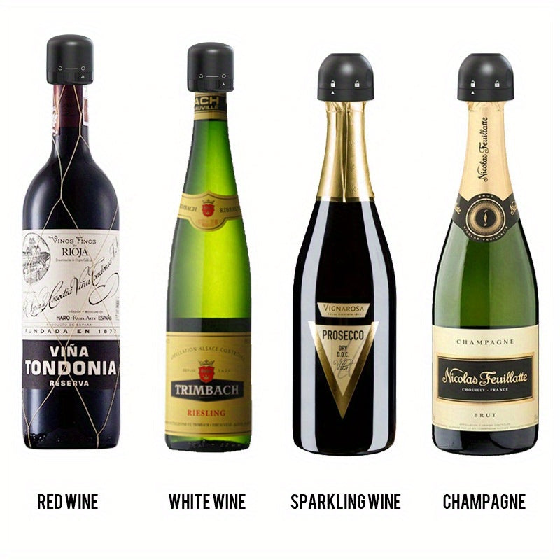 Silicone Wine Bottle Stopper Vacuum Sealed Leak-Proof Universal Fit