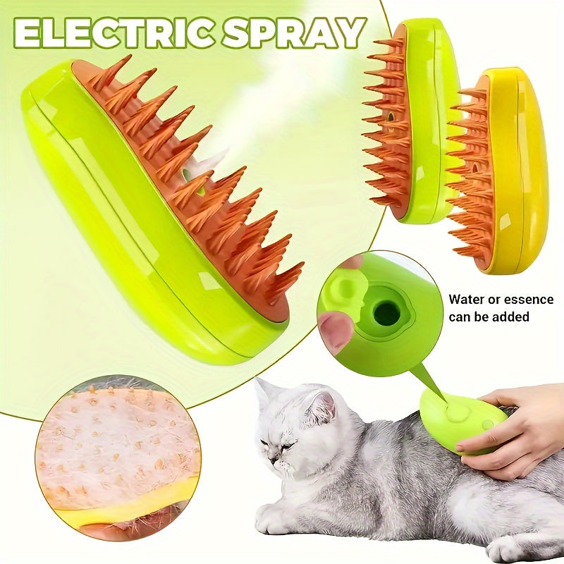 Self-Cleaning USB Rechargeable Cat and Dog Grooming Brush with Massage Comb