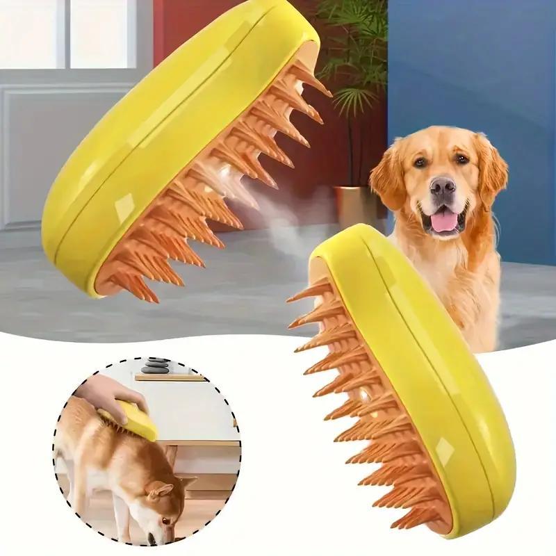 Self-Cleaning USB Rechargeable Cat and Dog Grooming Brush with Massage Comb