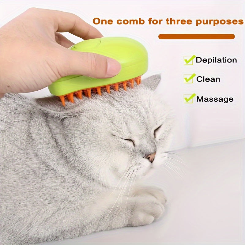 Self-Cleaning USB Rechargeable Cat and Dog Grooming Brush with Massage Comb