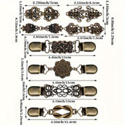Metal Dress Cardigan Buckle Set of 8 Retro Flower Pattern Clothing Decoration