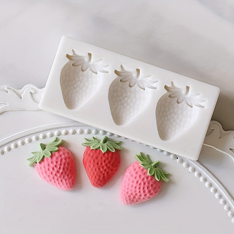 Silicone Fondant Mold for Cake Decorating and Candy Making - Strawberry Pineapple 3D Design