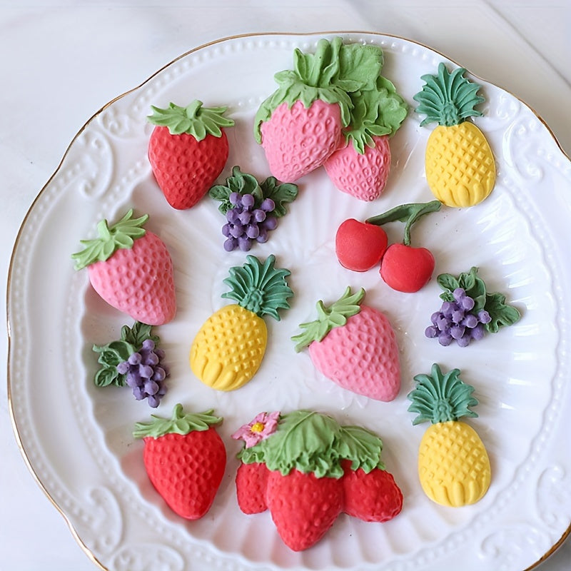 Silicone Fondant Mold for Cake Decorating and Candy Making - Strawberry Pineapple 3D Design