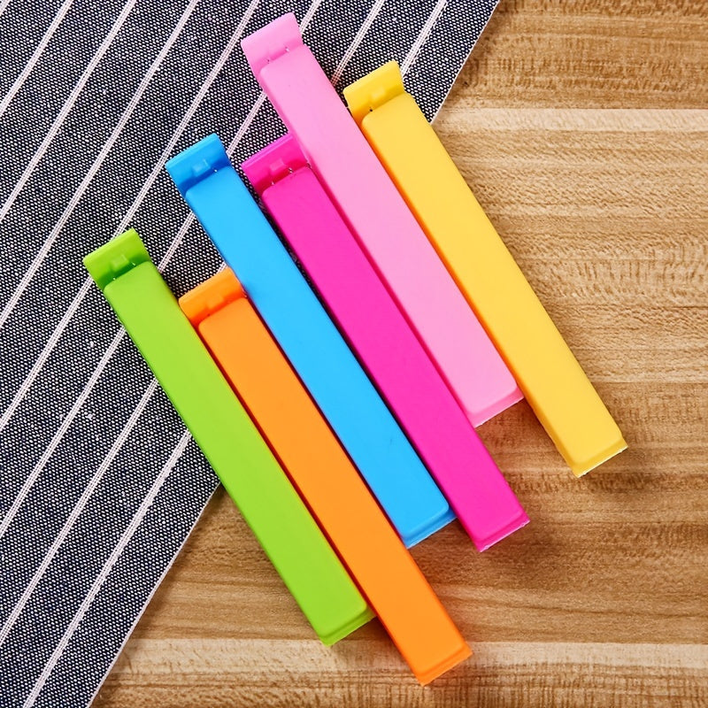 Set of 10 Colorful Food Storage Clips for Kitchen, Plastic Sealing Clips in Pink White Yellow Green