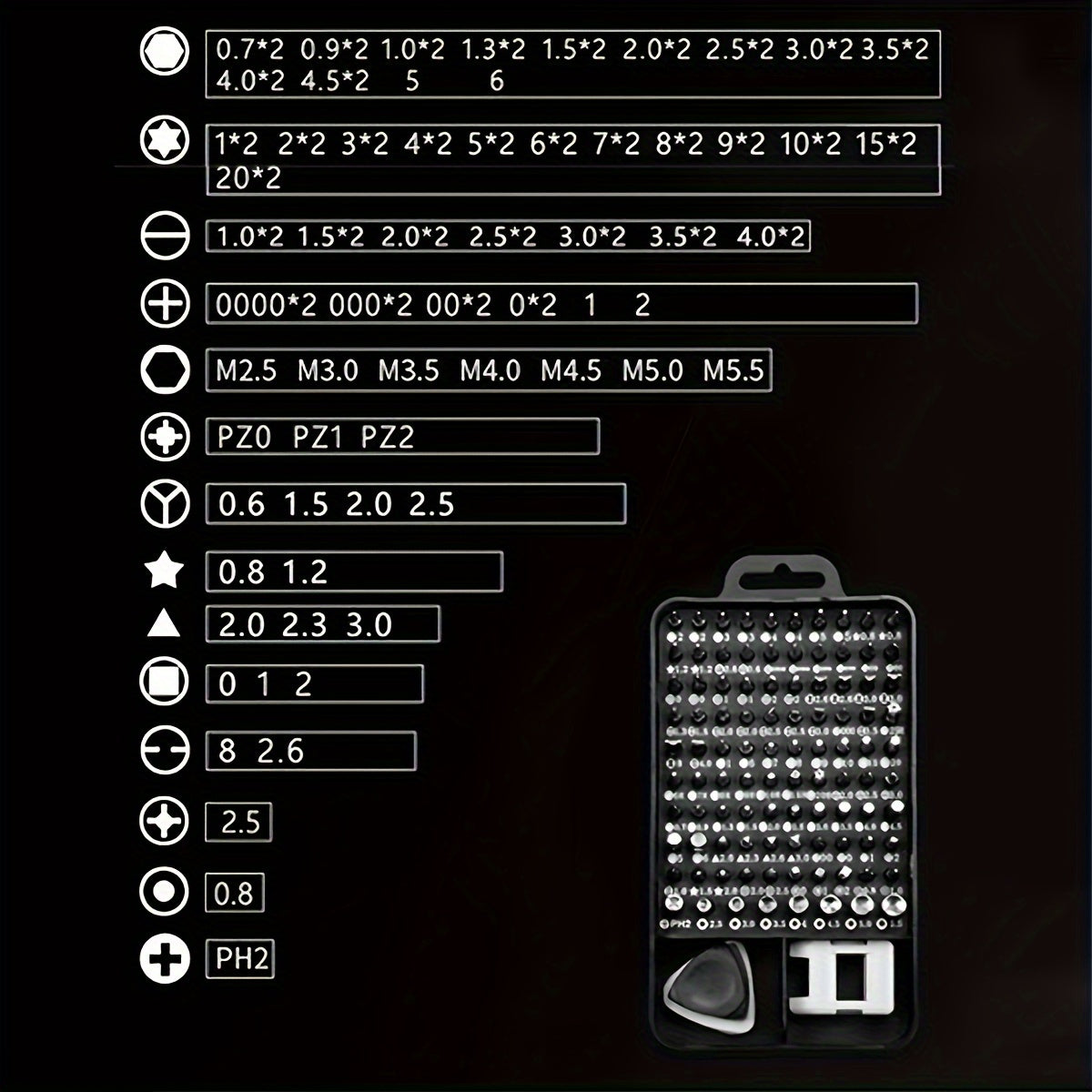 Набор отверток из 115 предметов для ремонта телефонов, часов, электроники