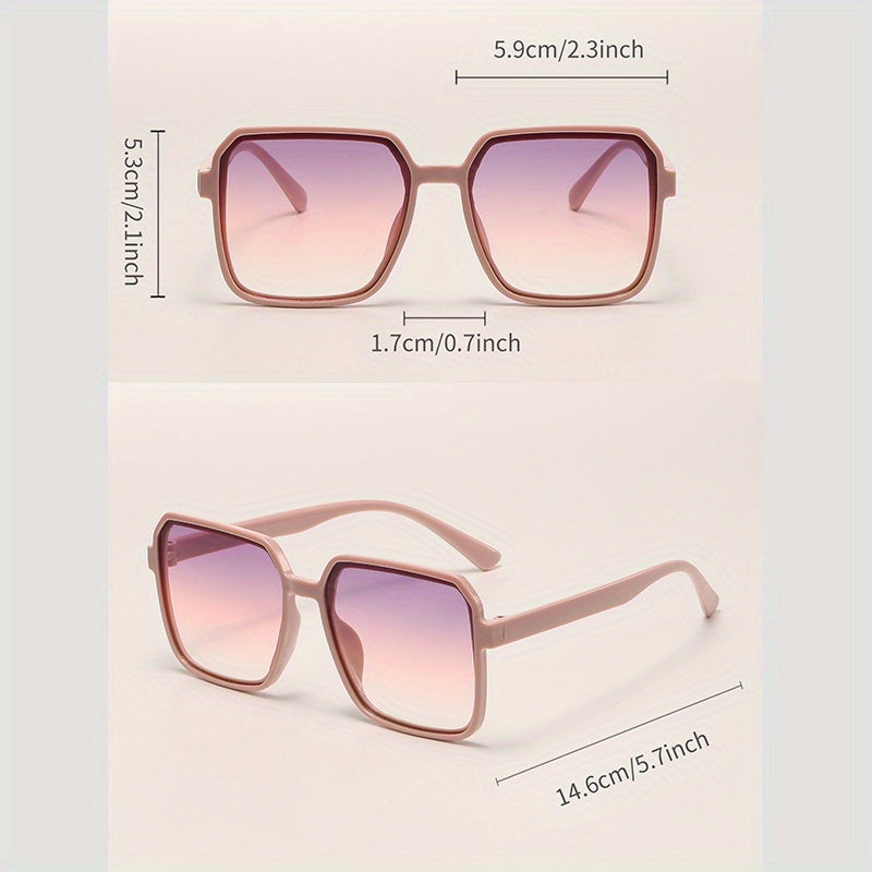 Women's Square Frame Fashion Glasses with PC Frame and Gradient Lenses Set of 3