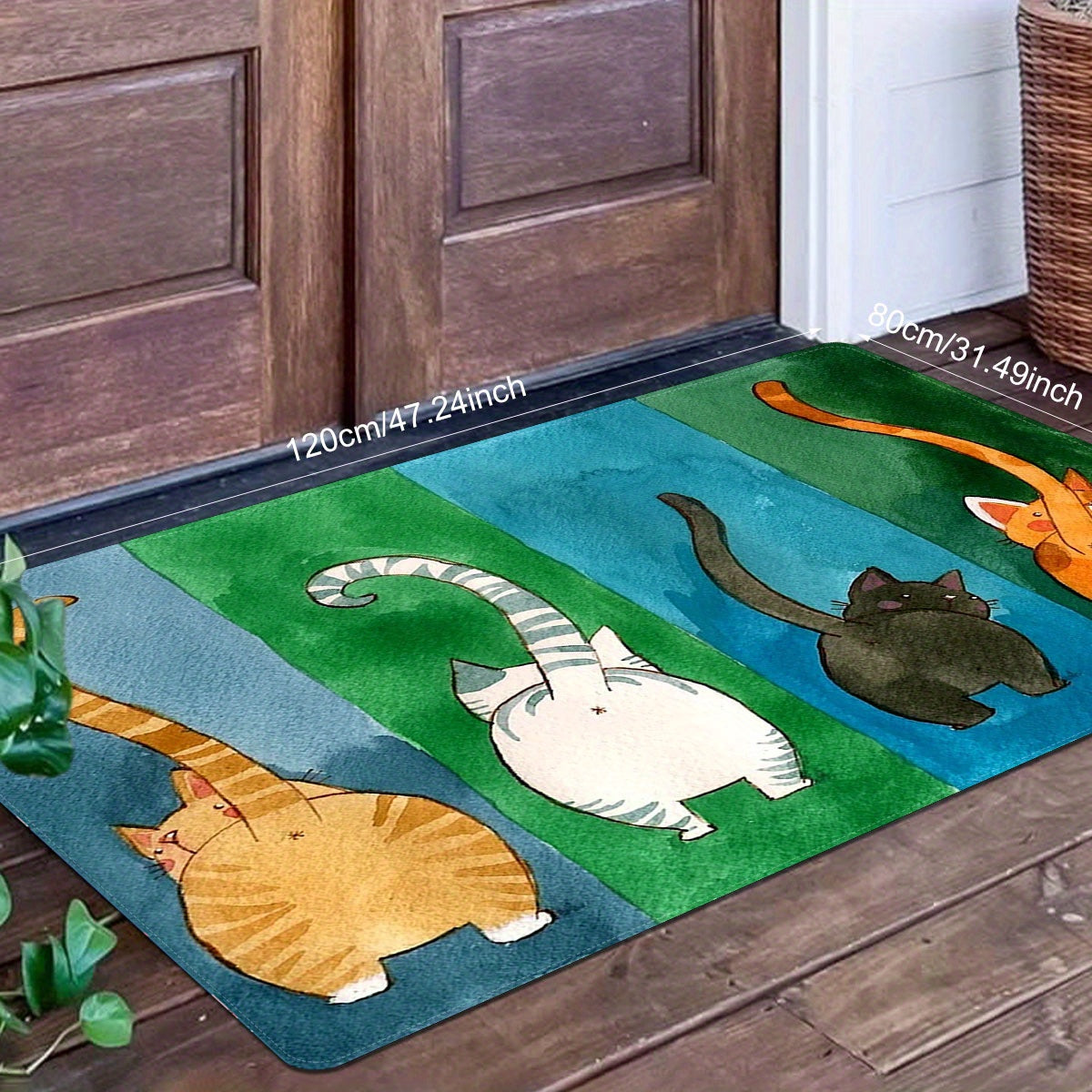Cute Cat Butt Door Mat Non-Slip Dirt Resistant Indoor Outdoor Entrance Rug