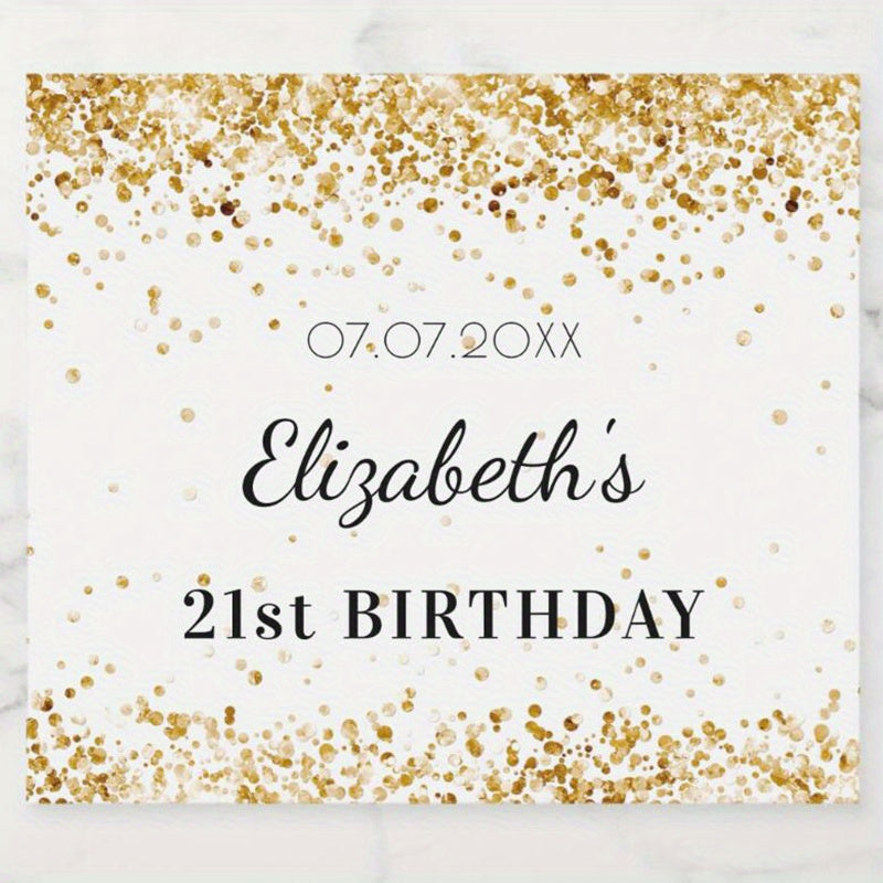 Personalized Paper Square Labels for Weddings and Parties Custom Name and Date Stickers Pack of XX