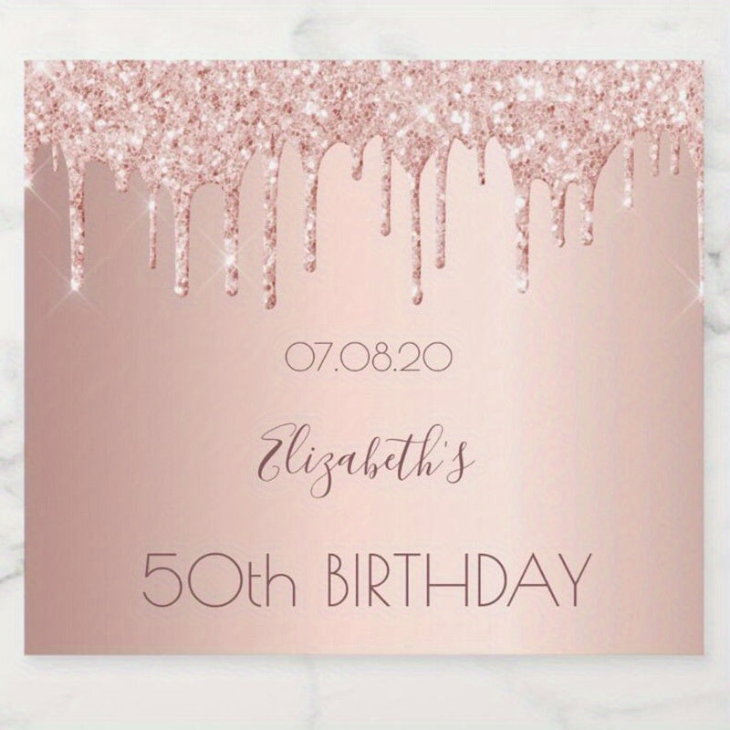 Personalized Paper Square Labels for Weddings and Parties Custom Name and Date Stickers Pack of XX