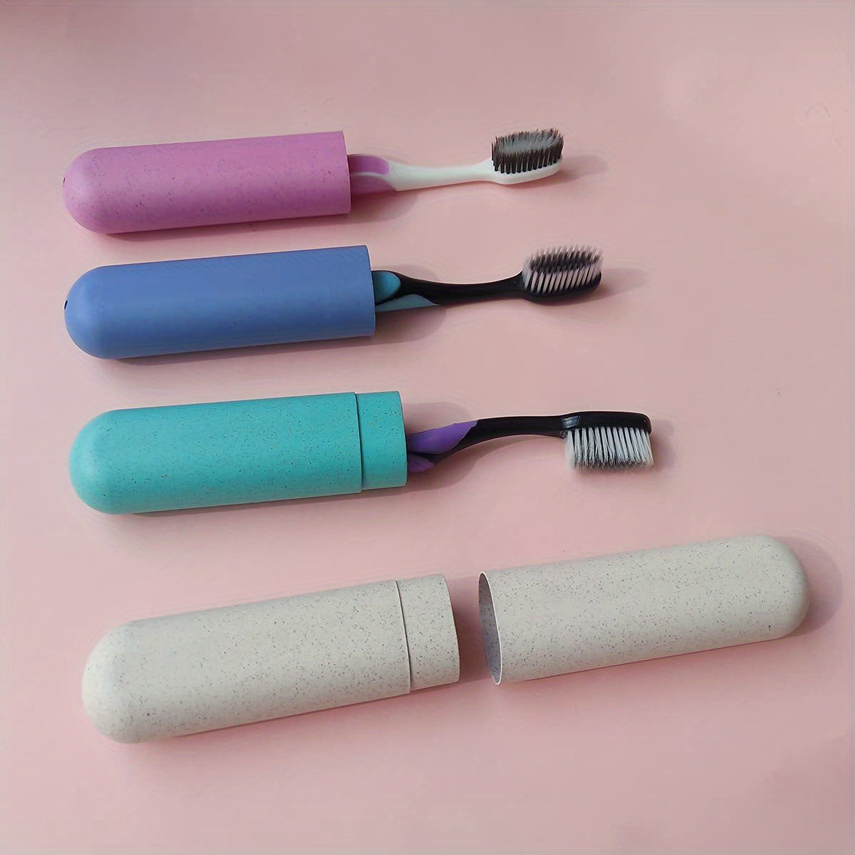 Travel Toothbrush Cases 4 Pack Durable Plastic Hygiene Travel Containers