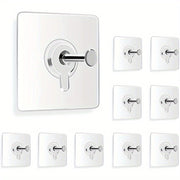 10-Pack Plastic Wall Hooks for Nail-Free and Drill-Free Hanging