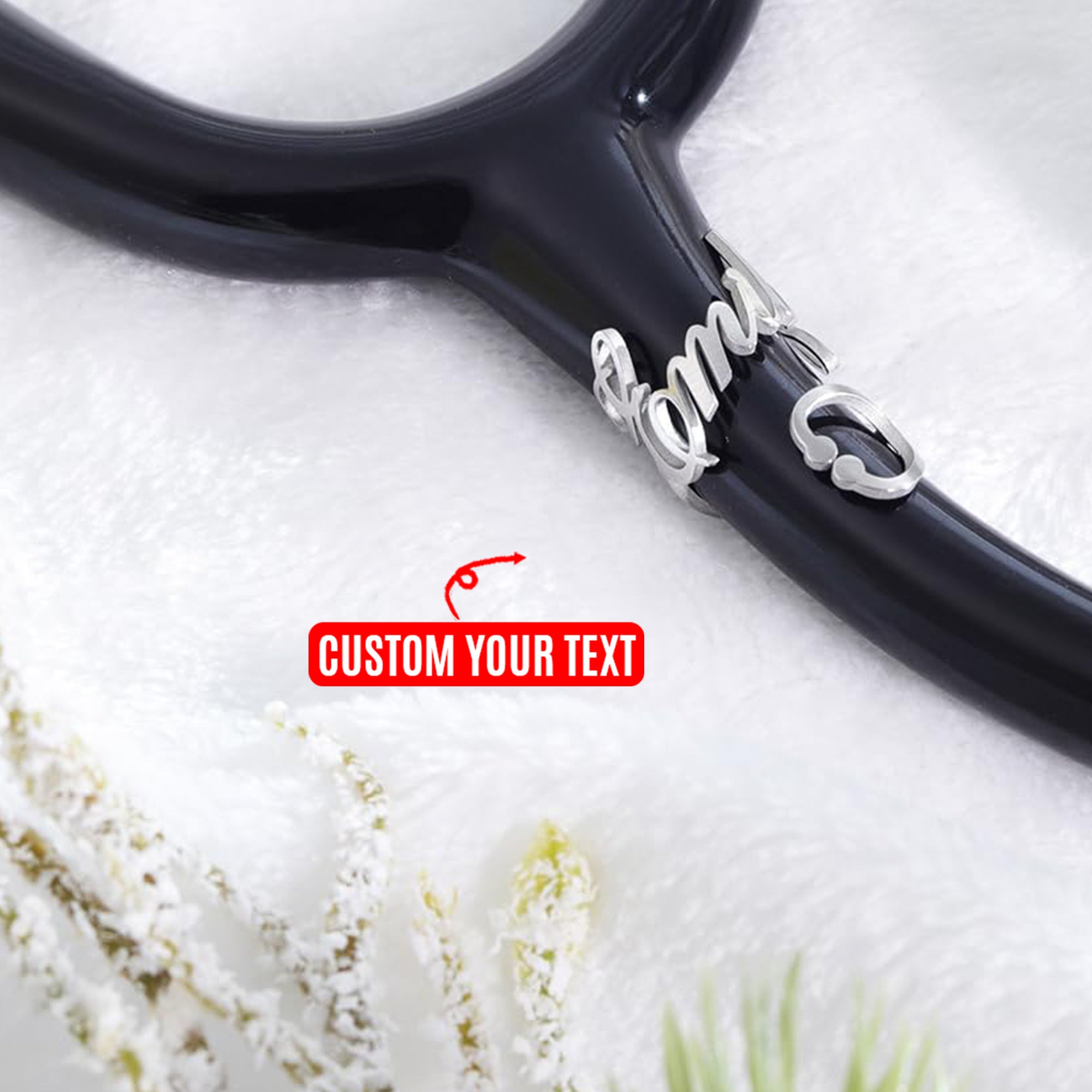 Personalized Engraved Stainless Steel Name Tag for Nurses and Doctors with Charms