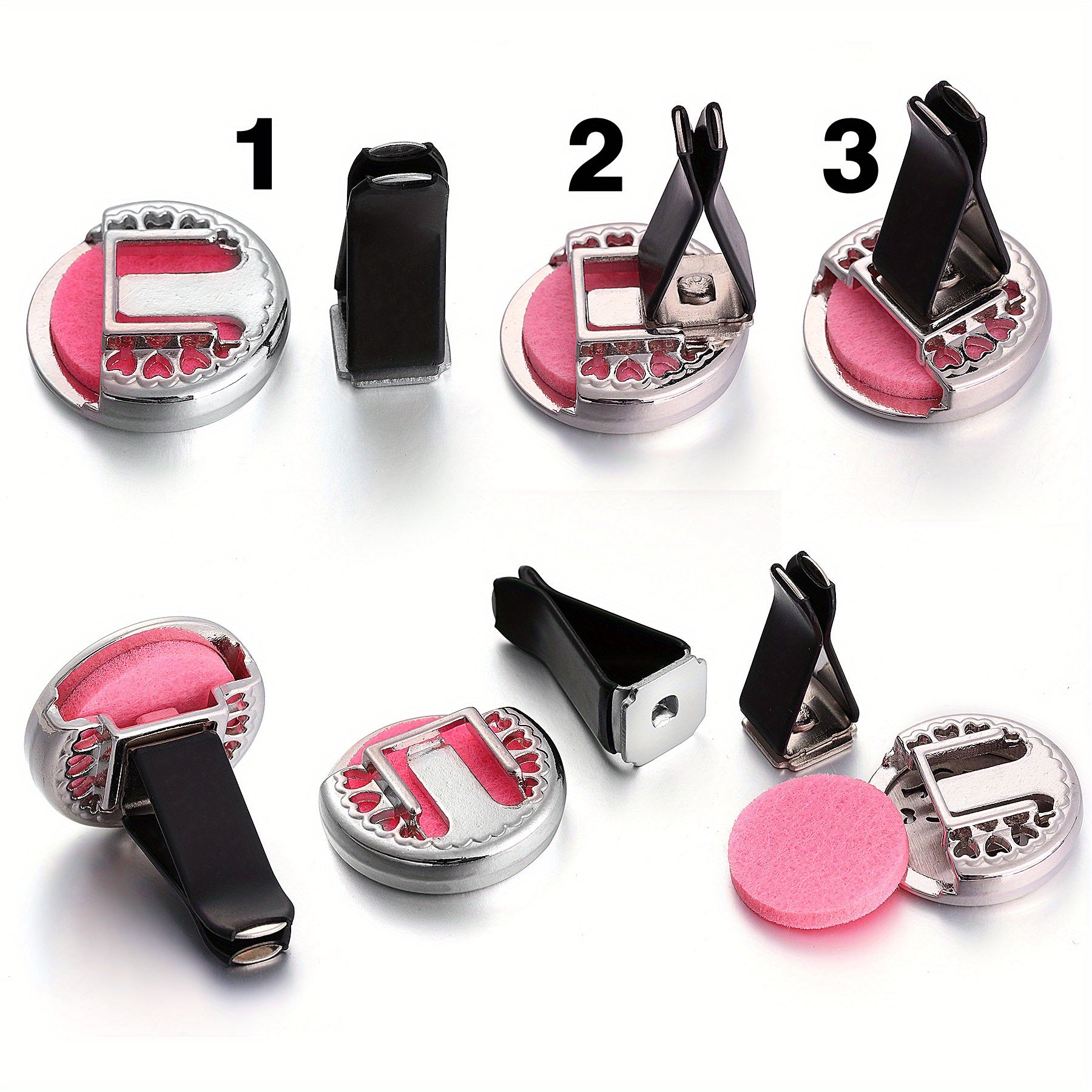 Аксессуары для интерьера автомобиля, многоразовый освежитель воздуха для автомобиля, диффузор с зажимом и 10 подушечками