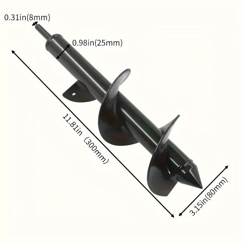 Heavy-Duty Metal Auger Drill Bit for Planting 3/8-Inch Hex Shank Garden Tool
