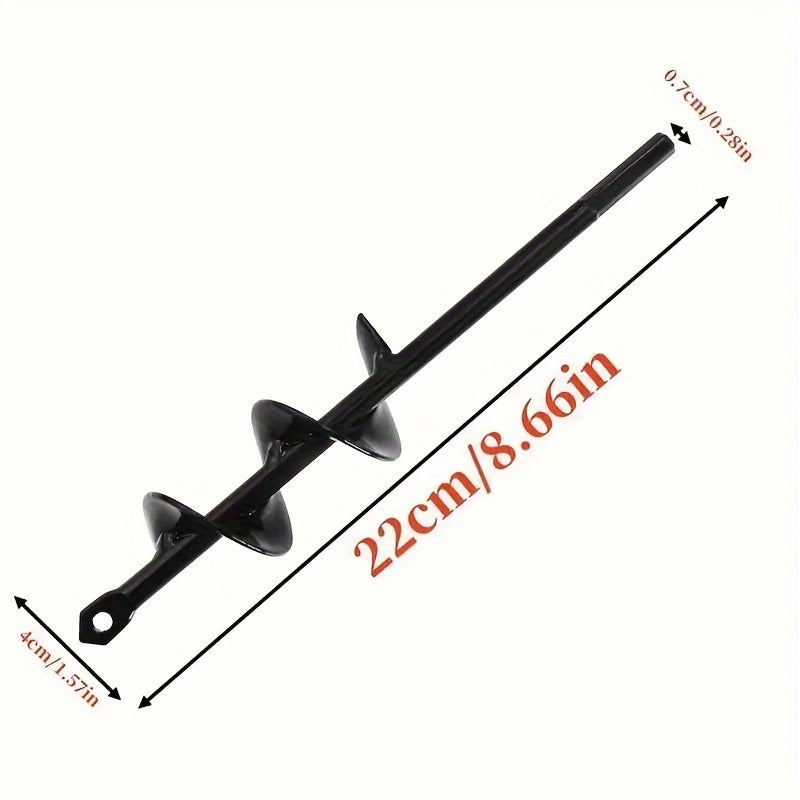 Heavy-Duty Metal Auger Drill Bit for Planting 3/8-Inch Hex Shank Garden Tool