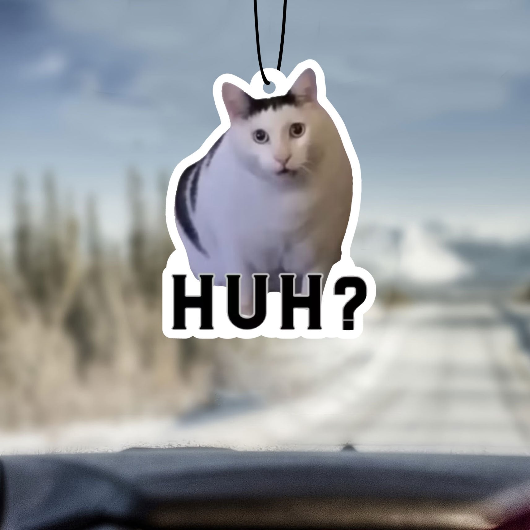 White Cat Car Air Freshener Rearview Mirror Hanging Fragrance Interior Decoration