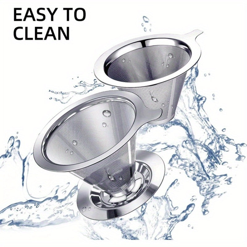 Reusable Stainless Steel Pour Over Coffee Dripper Single Cup Coffee Maker